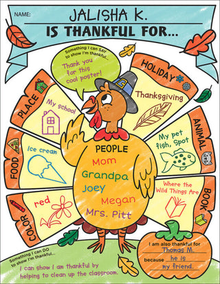 Personal Poster Set: I Am Thankful! (K-2)