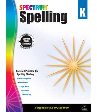 Spectrum Spelling Workbook Grade K Paperback