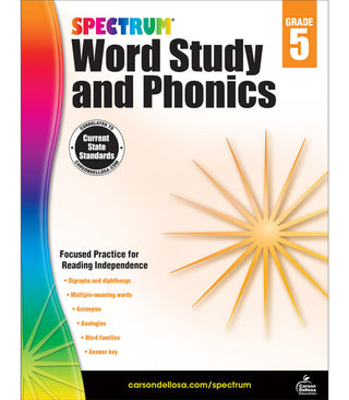 Spectrum Word Study and Phonics Workbook Grade 5 Paperback