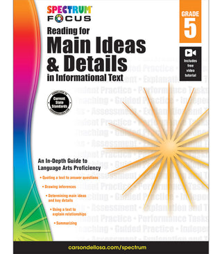 Spectrum Focus: Reading for Main Ideas and Details in Informational Text Workbook Grade 5