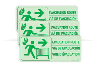 Evacuation Route Sign Kit, 3 signs plus Protocol
