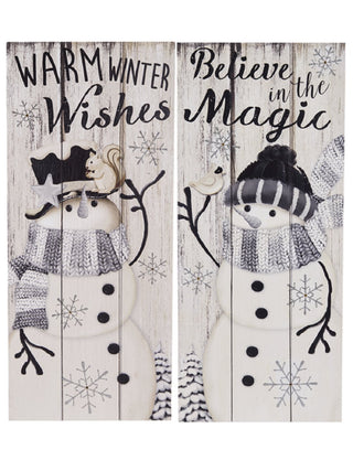 Winter Snowman Light Up Box Plaques