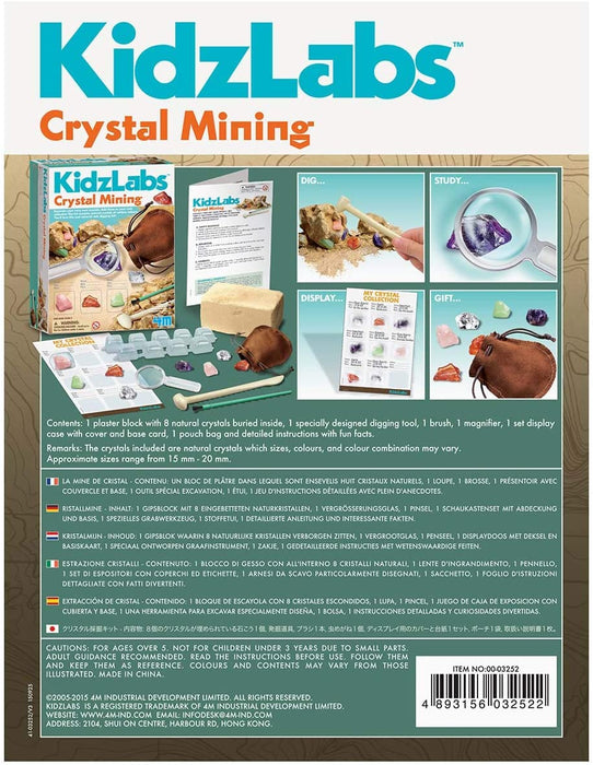 Crystal Mining Kit DIY Geology Science Dig Excavate Gemstones Minera