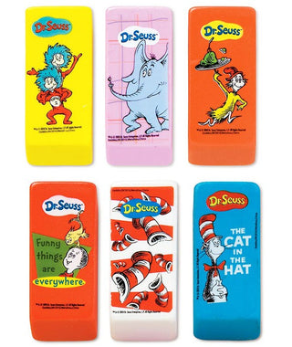 Dr. Seuss Beveled Erasers (Half-Dozen)