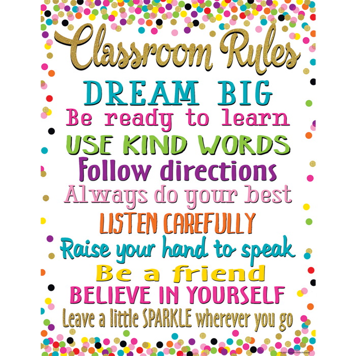 Confetti Classroom Rules Chart — CM School Supply