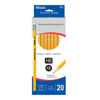 BAZIC #2 Premium Yellow Pencil (20/Pack)