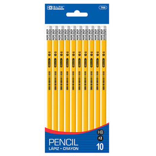 BAZIC #2 Premium Yellow Pencil (10/Pack)