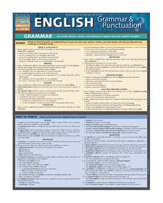 QuickStudy® English Grammar and Punctuation Laminated Study Guide