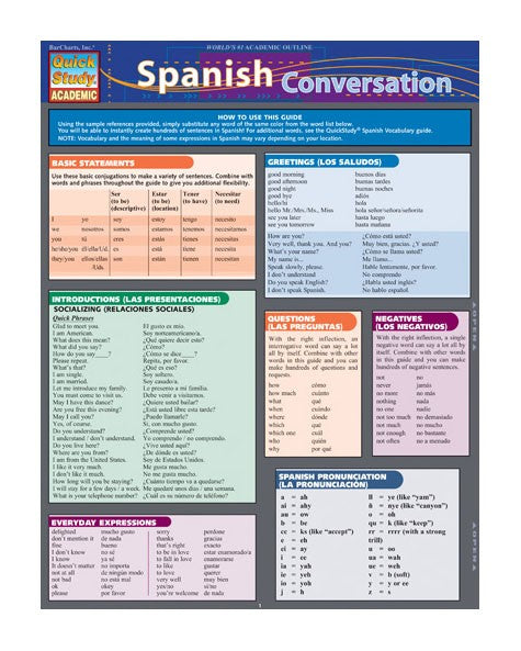 Spanish Vocabulary by BarCharts, Inc.