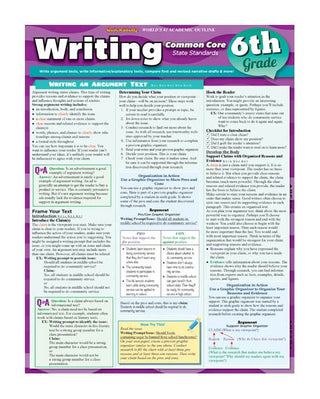 QuickStudy: Writing Common Core (6th grade)