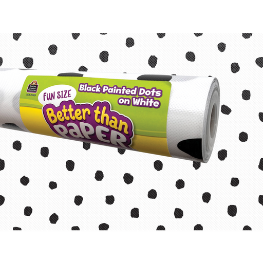 Teacher Created Resources Fun Size Better Than Paper Bulletin Board Roll Black Painted Dots on White