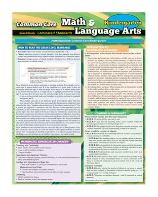 QuickStudy: Common Core Math and Language Arts (Kindergarten)