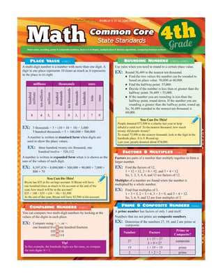 QuickStudy: Math Common Core (4th grade)