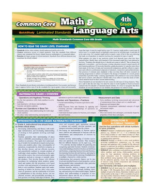 QuickStudy: Common Core Math and Language Arts (4th grade)