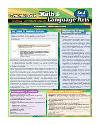 QuickStudy: Common Core Math and Language Arts (2nd grade)