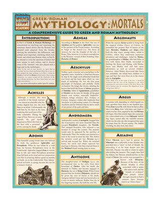 QuickStudy® Mythology: Greek/Roman Mortals Laminated Study Guide