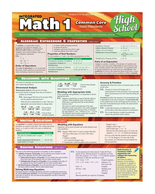 QuickStudy: Math 1 Common Core High School