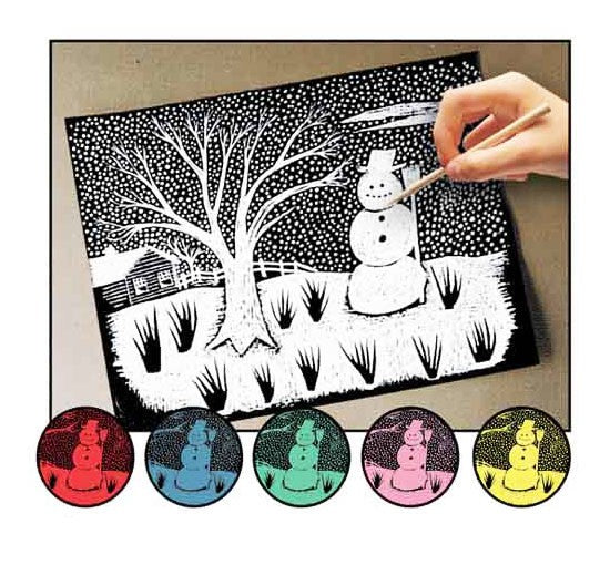 30 Sheet Scratch Art Rainbow Paper Scratchboard, Classroom Art