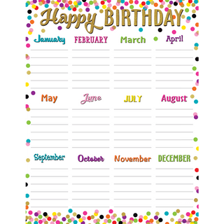 Confetti Happy Birthday Chart(C)
