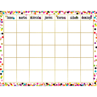 Confetti Spanish Calendar Chart