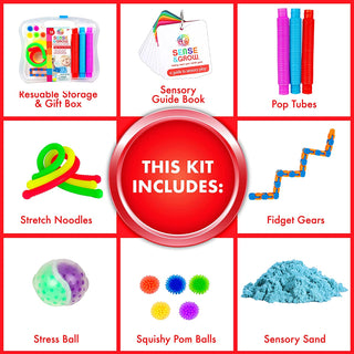 Sense & Grow Fidget Sensory Suitcase - 20 Pack Sensory Fidget Toys