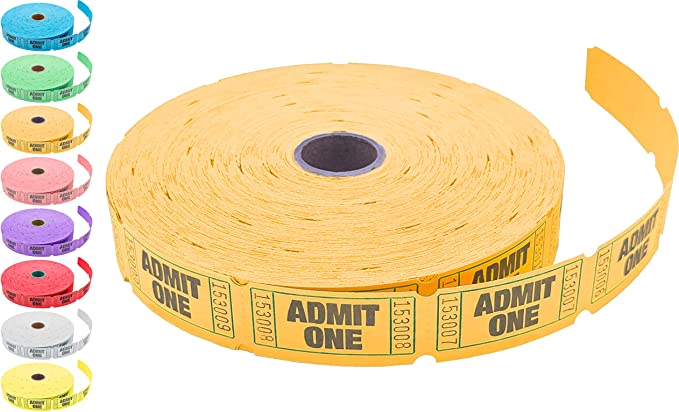 Rolling Raffle Single Raffle Tickets Rolls