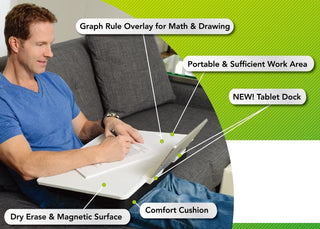 EZDesk Magnetic Dry Erase Lap Desk with Graph Ruling
