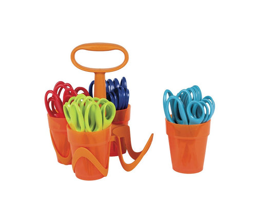 Stanley Art & Scissor Caddy with 24 Pack of Blunt Tip Kids Scissors