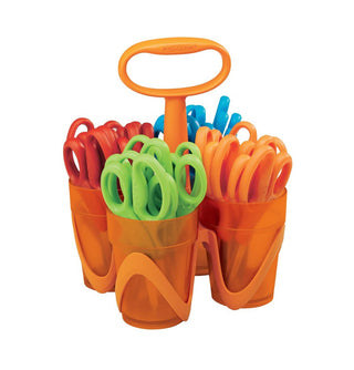 Fiskars¨ for Kids Scissors Classpack with Caddy (24 pack) (Pointed Tip)