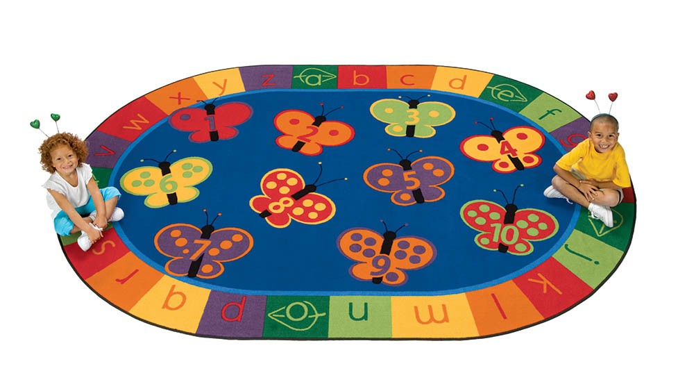 123 ABC Butterfly Fun Rug (8' x 12' Oval) – CM School Supply