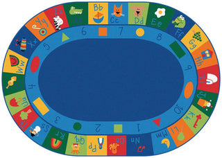 Learning Blocks Primary Colors Rug (6'9" x 9'5" Oval)