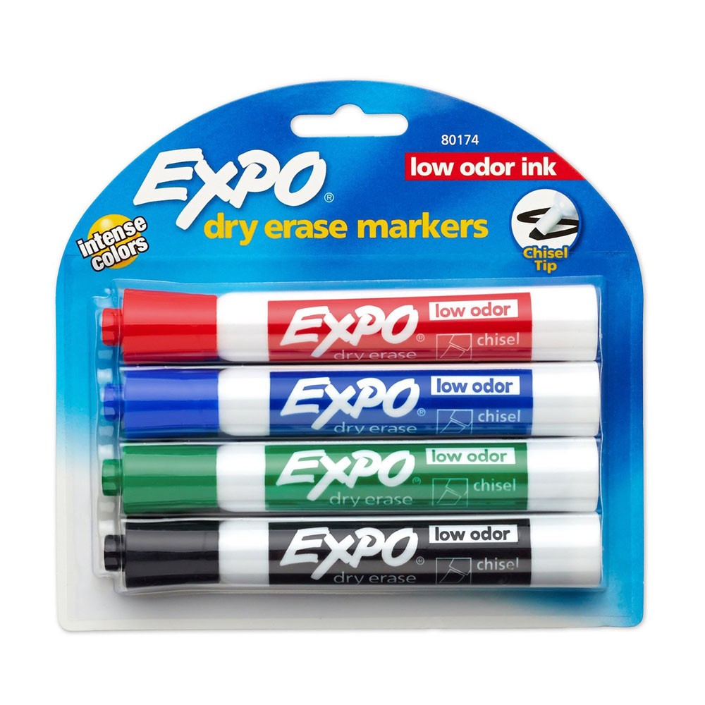 Set of 5 Dry Erase Fluorescent Neon Markers by Expo