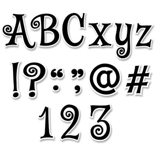 Black Swirl 4 Inch Designer Letters