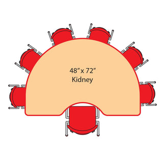 Adjustable Activity Kidney Table, 22"-30"H, (48" x 72")
