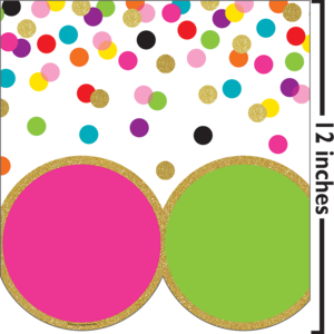 pink and green polka dots border