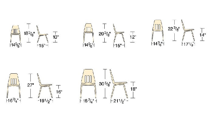 Kaplan Classic Classroom Chrome Plated 10 Chair with Blue Seat - Classroom Furniture