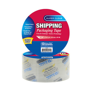 BAZIC 1.88" x 54.6 Yards Super Clear Heavy Duty Shipping Packaging Tape