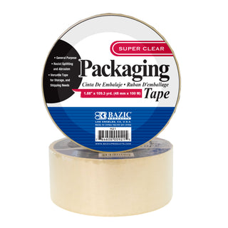 BAZIC 1.88" X 109.3 Yards Clear Packaging Tape