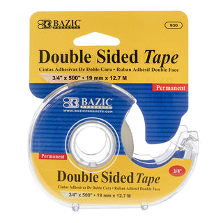 BAZIC 3/4" X 500" Double Sided Permanent Tape w/ Dispenser