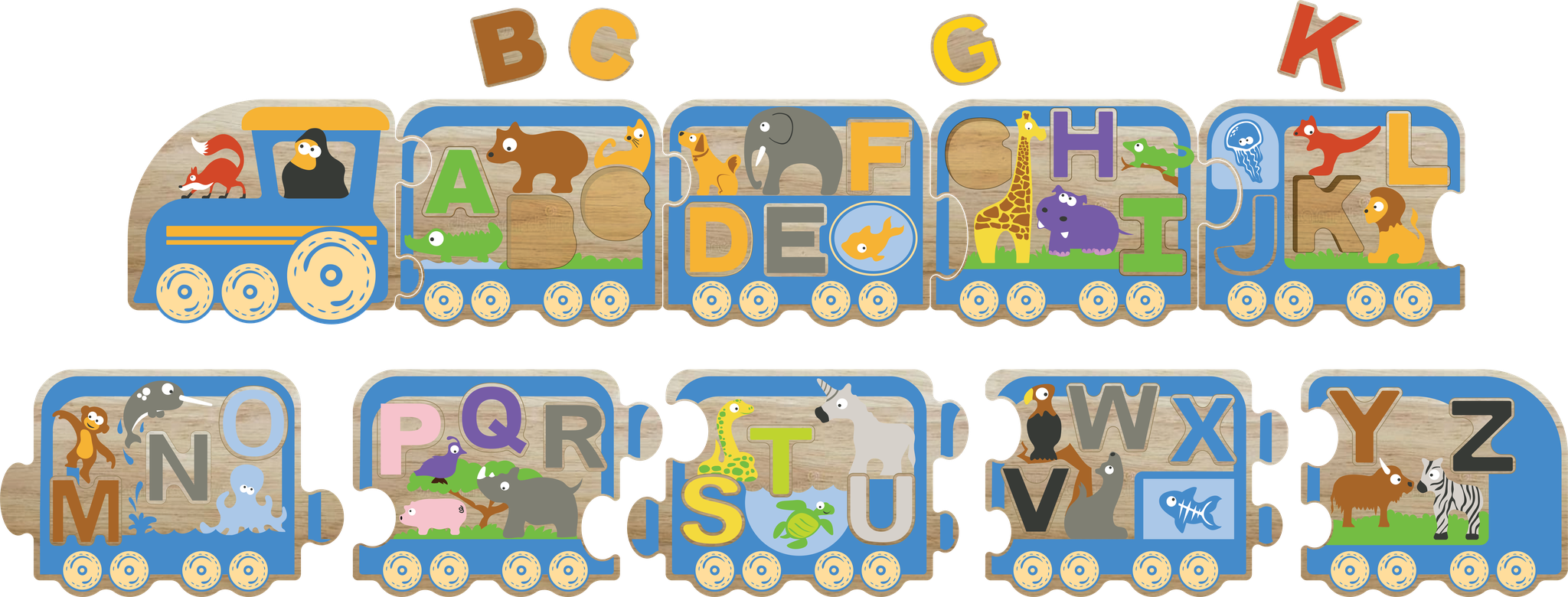 Animal Parade Alphabet Train CM School Supply