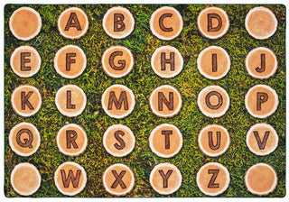 Tree Rounds Seating Rug with Alphabet 6'x9'