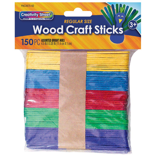  Wooden Color Craft Sticks (4.5in.) - Vibrant Fun