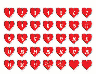 Doodle Hearts Calendar Days (Core Decor)