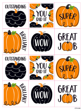 Doodle Pumpkin Stickers (Core Decor)