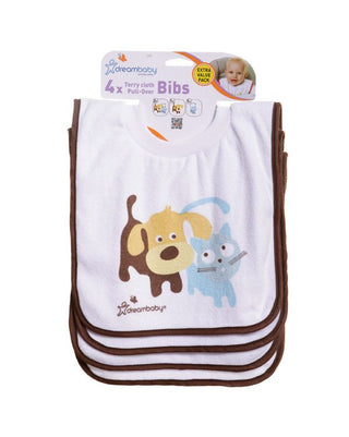 Terry Cloth Pull Over Bibs 4ct
