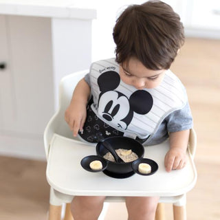 Silicone First Feeding Set: Mickey Mouse Classic Black
