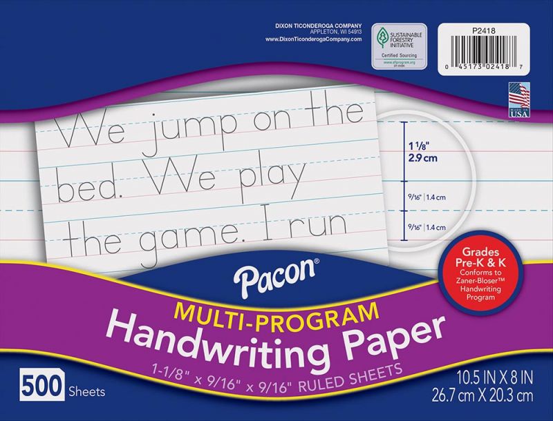 Preschool Handwriting Paper - Writing Paper for Kids 30 sheets Portrait  Paper