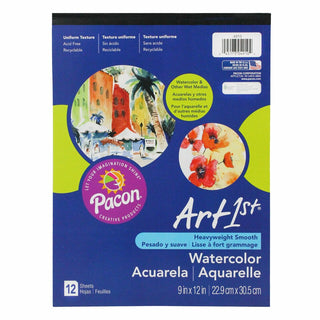 Watercolor Pad, 9"W x 12"H, 12 Sheets/Pad
