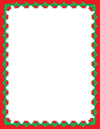 Designer Paper - Christmas Holly (50 Sheet Package)