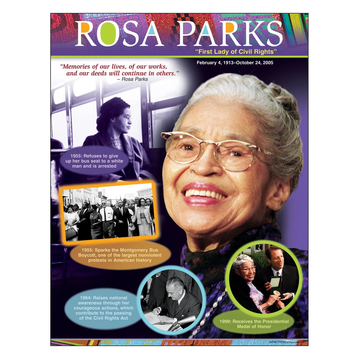 Picture book civil rights activist Rosa Parks with blockposter and mosaic  assignment - Yoors